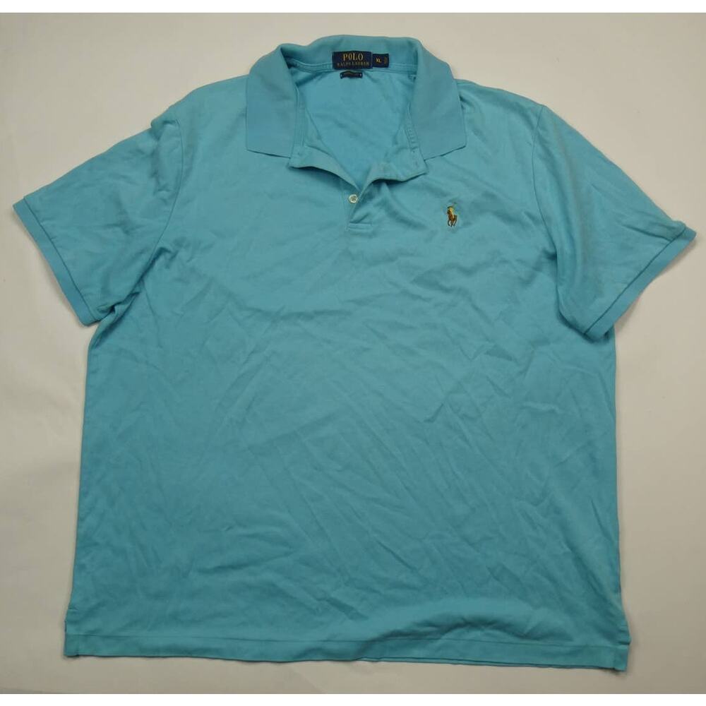 POLO RALPH LAUREN mesh polo shirt, light blue, XL
